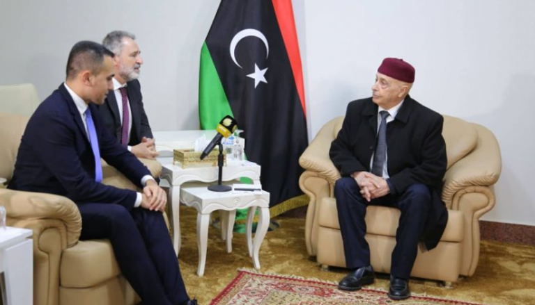 وزير الخارجية الإيطالي مع رئيس مجلس النواب الليبي