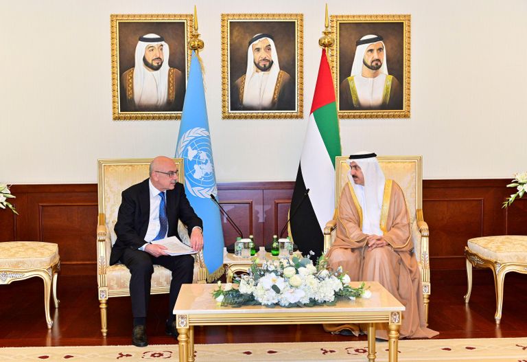 جانب من لقاء صقر غباش وفلاديمير فورونكوف