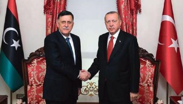 الرئيس التركي رجب طيب أردوغان  وفايز السراج