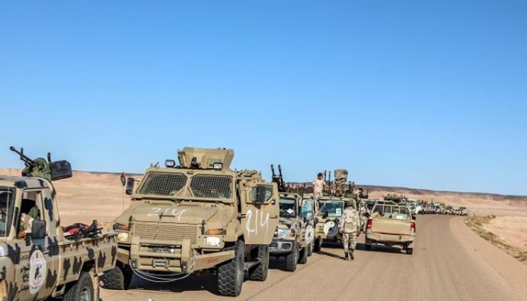 مركبات وقوات تابعة للجيش الوطني الليبي