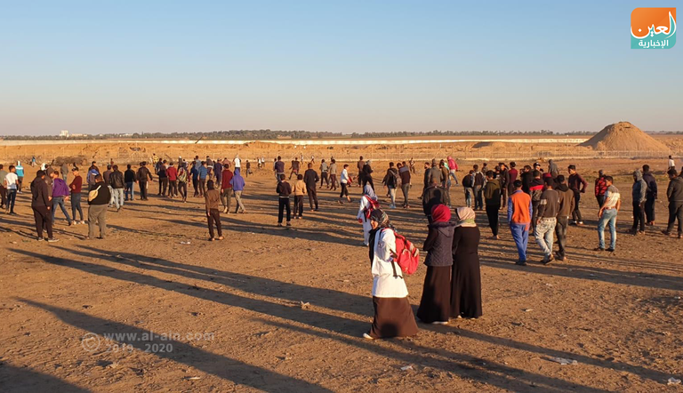 جانب من مسيرات العودة في الجمعة الـ85