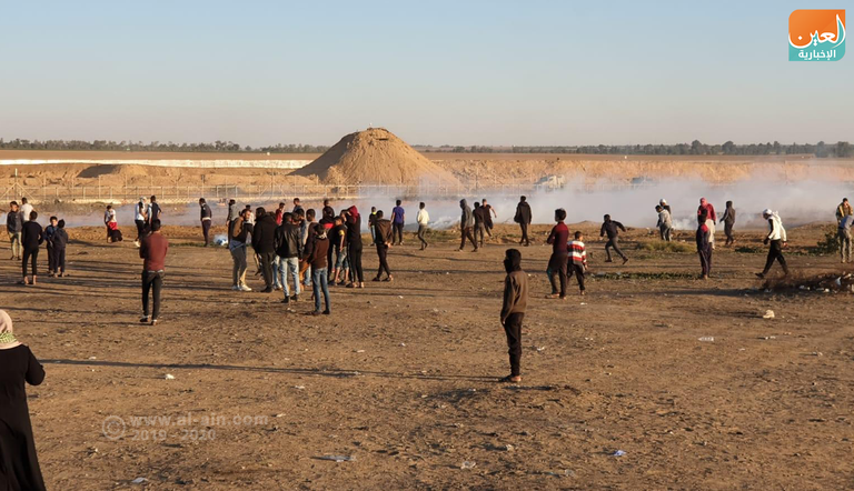 جانب من مسيرات العودة في الجمعة الـ85