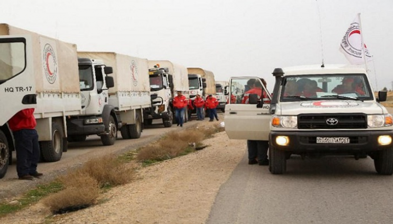 قافلة مساعدات إنسانية إلى مخيم الركبان السوري