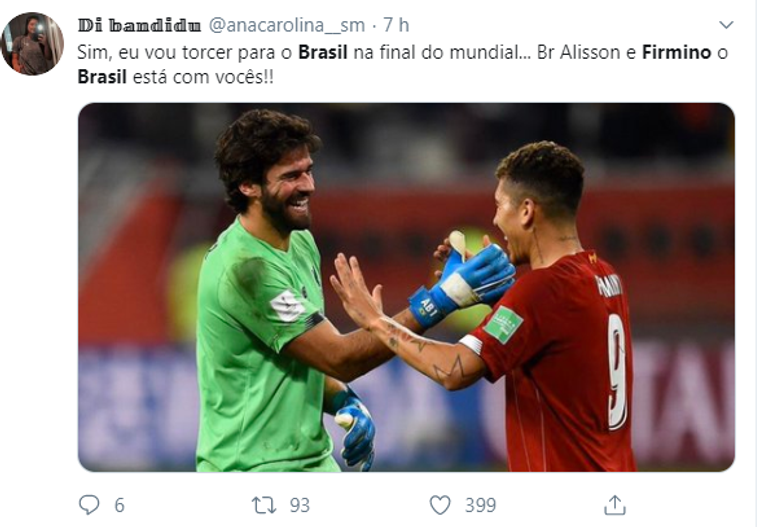 تغريدة حول روبرتو فيرمينو لاعب ليفربول روبرتو فيرمينو