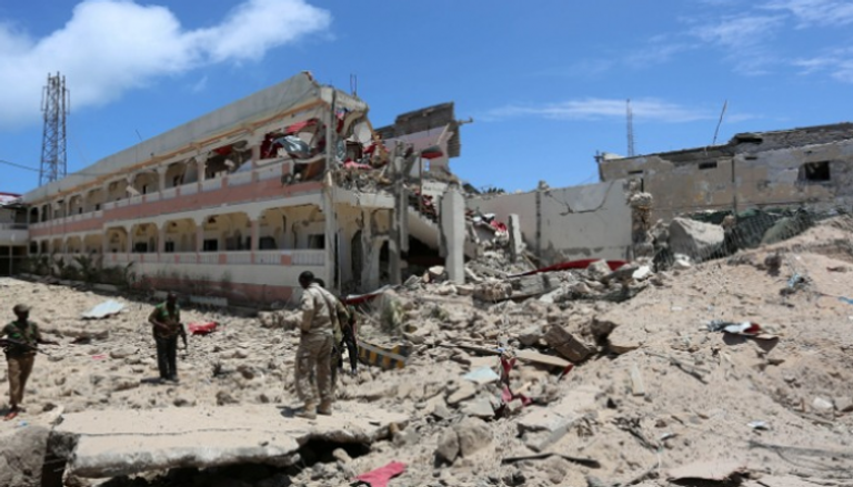 قوات الأمن الصومالية قرب فندق تعرض لهجوم إرهابي - أرشيفية