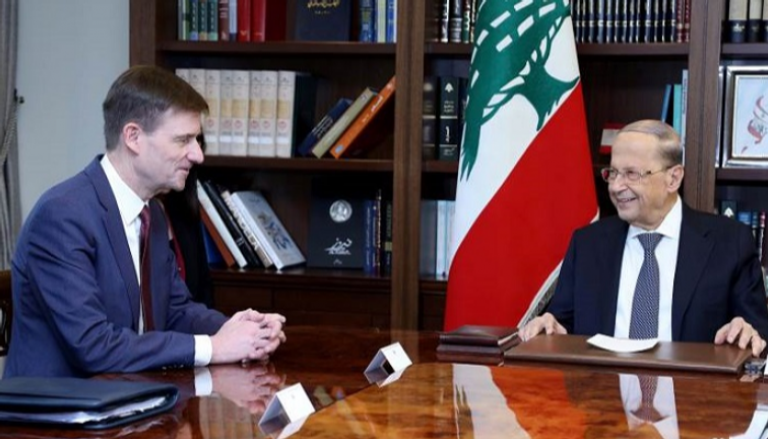 ديفيد هيل ورئيس لبنان ميشال عون