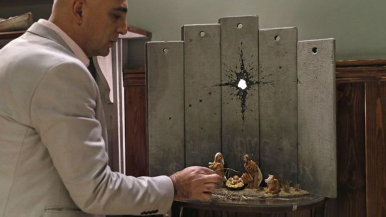 عمل بانكسي الجديد في بيت لحم