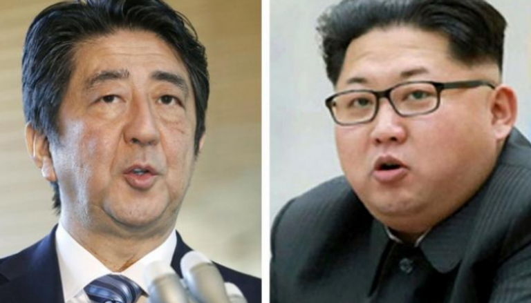 زعيم كوريا الشمالية كيم يونج أون ورئيس وزراء اليابان شينزو آبي