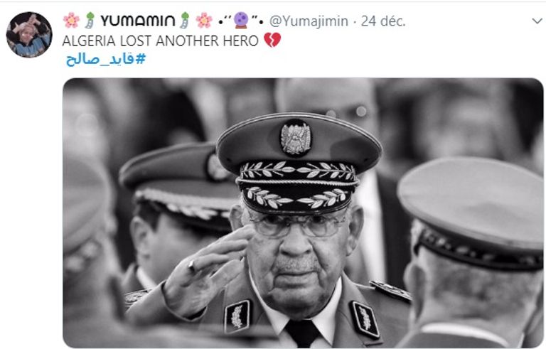 هاشتاق قايد صالح جثمان قائد الجيش الجزائري الراحل أحمد قايد صالح