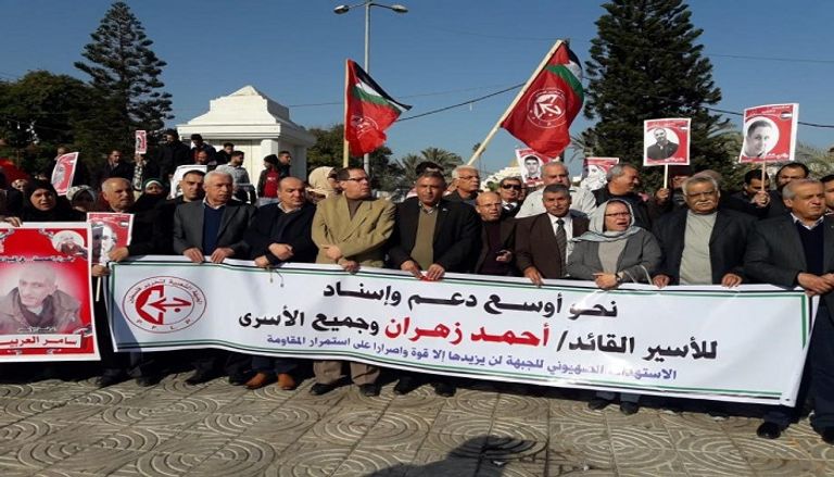 جانب من وقفة حاشدة للمطالبة بالإفراج عن أحمد زهران