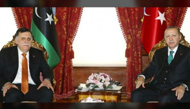 أردوغان مع فايز السراج رئيس حكومة الوفاق غير الدستورية