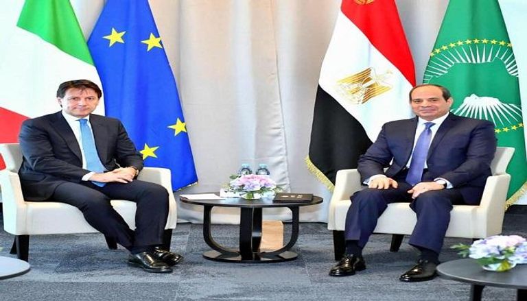 الرئيس المصري ورئيس الوزراء الإيطالي - أرشيفية