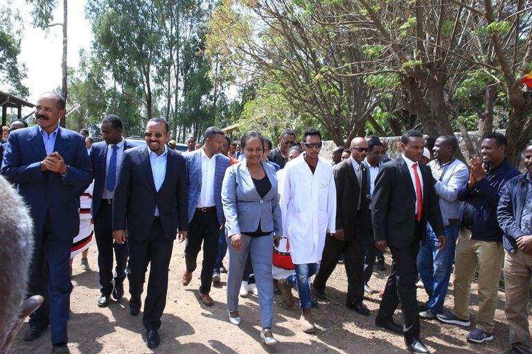 أفورقي وآبي يضعان حجر الأساس لسفارة إريتريا بأديس أبابا