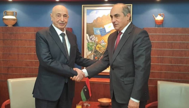 رئيس مجلس النواب الليبي مع نظيره القبرصي