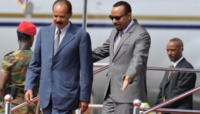لقاء سابق بين رئيس وزراء إثيوبيا آبي أحمد ورئيس إريتريا أسياس أفورقي
