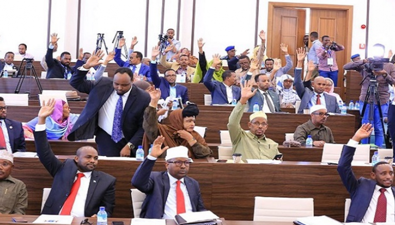 مجلس الشعب الصومالي خلال جلسة التصويت