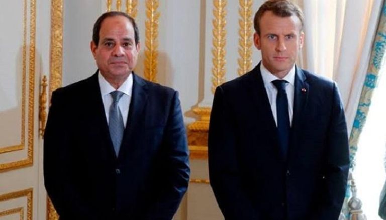 الرئيس المصري عبدالفتاح السيسي ونظيره الفرنسي ماكرون
