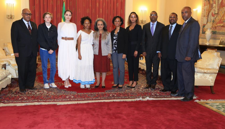 أنجلينا جولي مع رئيسة إثيوبيا في القصر الجمهوري بأديس أبابا