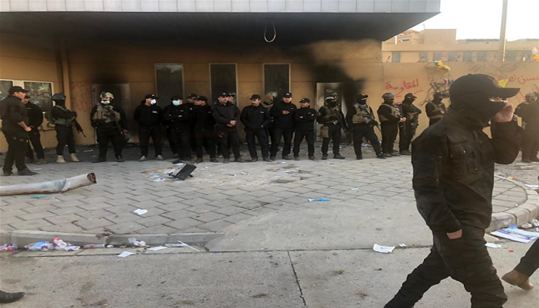 صورة متداولة لقوات خاصة عراقية تم نشرها أمام السفارة الأمريكية