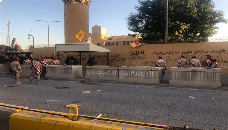 صورة متداولة لقوات خاصة عراقية تم نشرها أمام السفارة الأمريكية