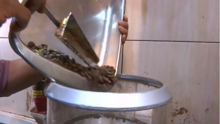 إحدى مراحل صناعة البن