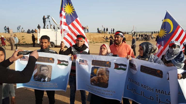 جانب من مظاهرات الجمعة الـ45 لمسيرة العودة شرق غزة