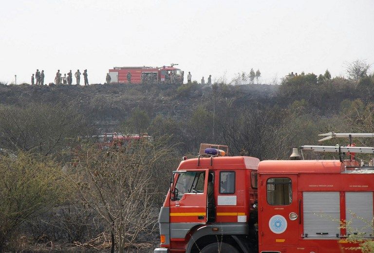حطام الطائرة في موقع الحادث