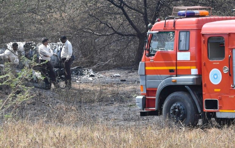 حطام الطائرة في موقع الحادث