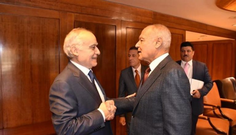 سلامة وأبوالغيط خلال لقائهما بالقاهرة المبعوث الأممي إلى ليبيا د.غسان سلامة