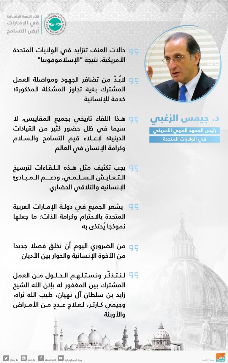 رئيس المعهد العربي الأمريكي في الولايات المتحدة، الدكتور جيمس الزغبي