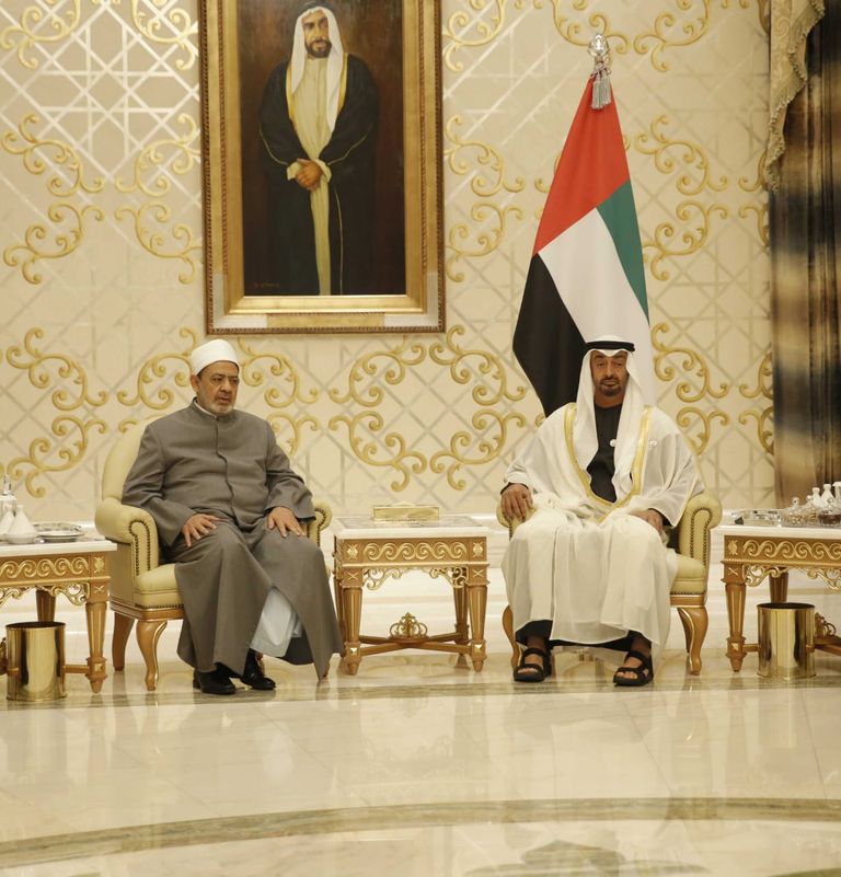 الشيخ محمد بن زايد آل نهيان وشيخ الأزهر الدكتور أحمد الطيب