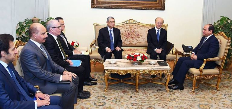 الرئيس المصري خلال استقباله مدير عام الوكالة الدولية للطاقة الذرية الرئيس المصري خلال استقباله مدير عام الوكالة الدولية للطاقة الذرية