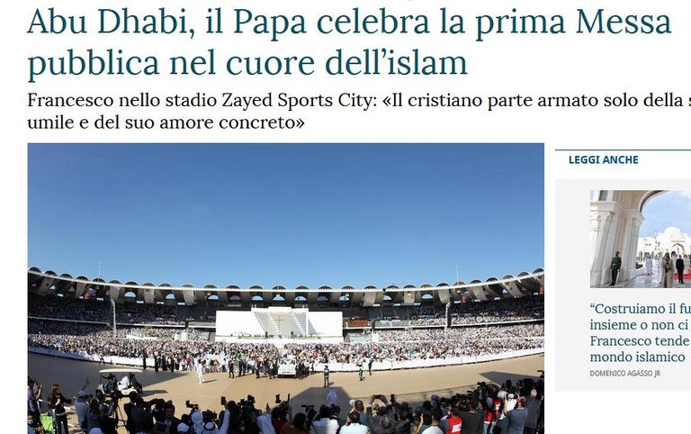 البابا فرنسيس يترأس القداس التاريخي في أبوظبي