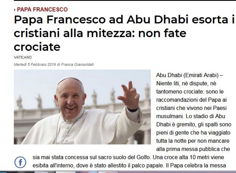 البابا فرنسيس يترأس القداس التاريخي في أبوظبي