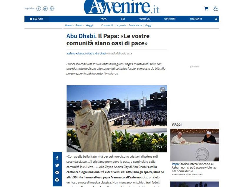 البابا فرنسيس يترأس القداس التاريخي في أبوظبي