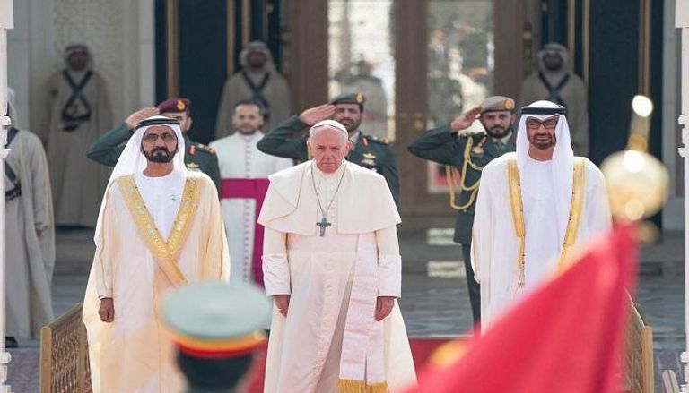 استقبال قداسة البابا فرنسيس في الإمارات 