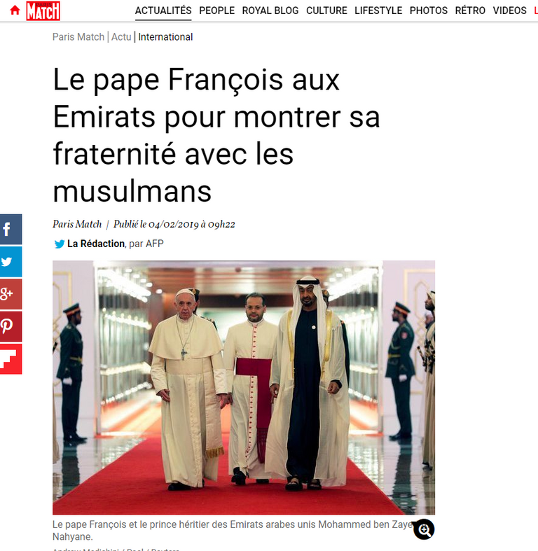 الشيخ محمد بن زايد آل نهيان وقداسة البابا فرنسيس