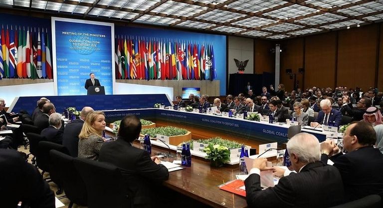 الاجتماع الوزاري للدول الأعضاء في التحالف الدولي لمحاربة تنظيم داعش الإرهابي عادل بن أحمد الجبير ترأس وفد المملكة في الاجتماع