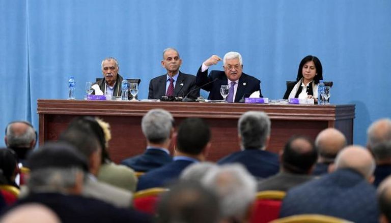 الرئيس الفلسطيني خلال افتتاح منتدى الحرية والسلام الفلسطيني