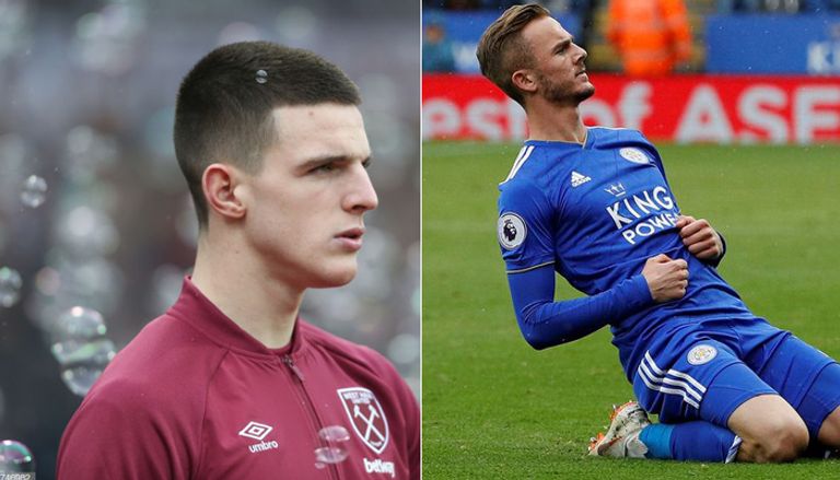 اللاعبان رايس وماديسون كريستيان إريكسن