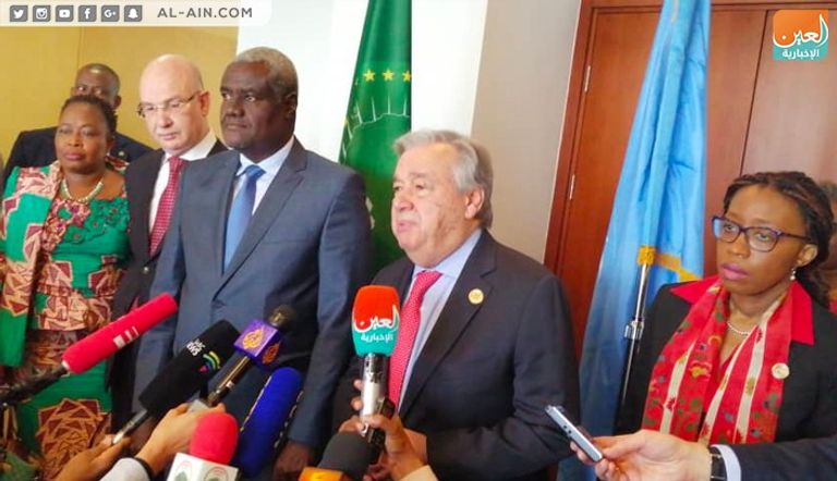 مؤتمر صحفي مشترك بين رئيس مفوضية الاتحاد الأفريقي والأمين العام للأمم المتحدة