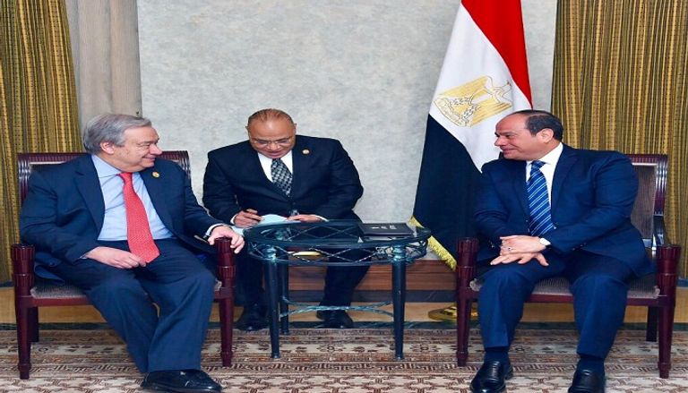 الرئيس المصري وأنطونيو جوتيريس