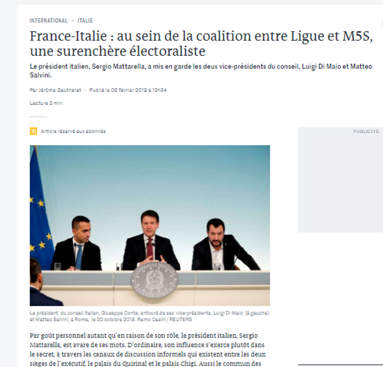 الرئيسان الفرنسي إيمانويل ماكرون والإيطالي سيرجيو ماتاريلا