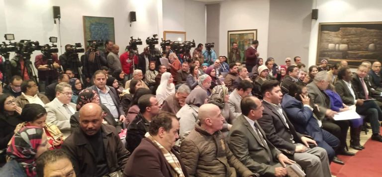 الدكتورة إيناس عبدالدايم وزيرة الثقافة المصرية خلال المؤتمر الصحفي