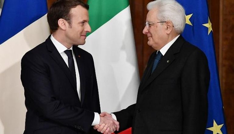 الرئيسان الفرنسي إيمانويل ماكرون والإيطالي سيرجيو ماتاريلا