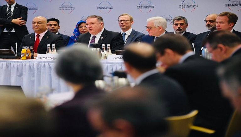 وزير الخارجية الأمريكي فور وصوله إلى مقر اجتماعات مؤتمر وارسو