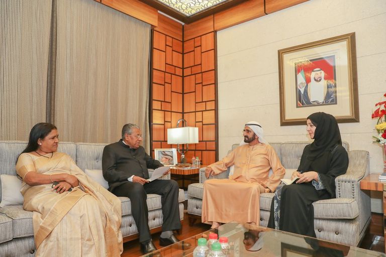 محمد بن راشد يستقبل رئيس وزراء ولاية كيرلا الهندية