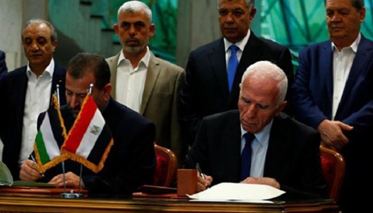 توقيع اتفاق المصالحة الفلسطينية بالقاهرة- أرشيفية