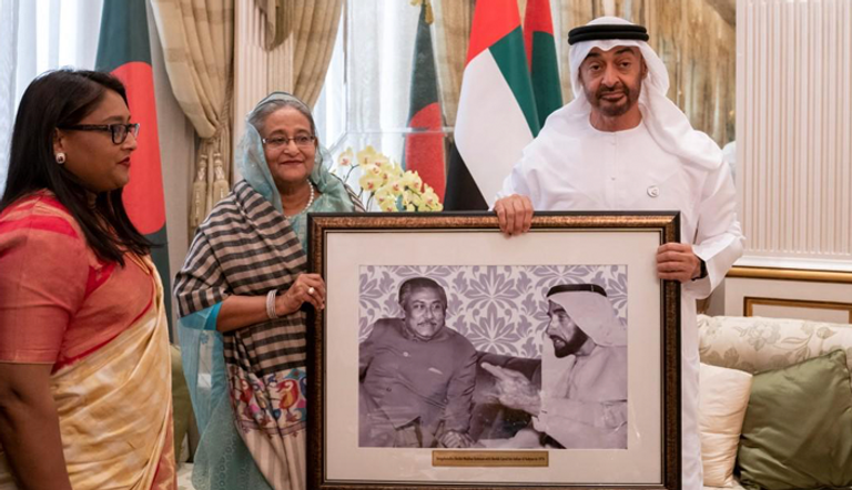 محمد بن زايد ورئيسة وزراء بنجلاديش يبحثان العلاقات المشتركة
