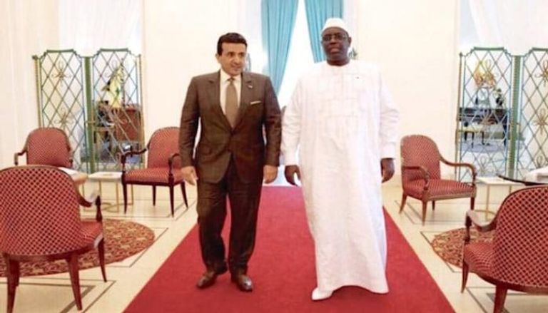 النائب العام القطري علي بن فطيس المري والرئيس السنغالي ماكي سال